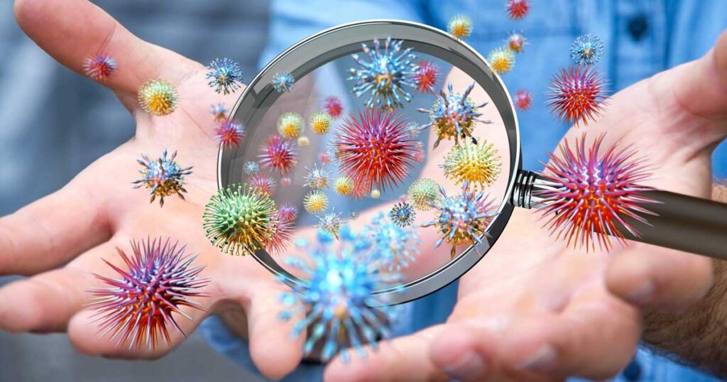 virus batteri muffe