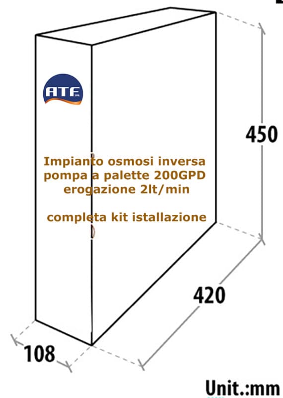impianto per osmosi inversa uso residenziale erogazione max 2lt/min
