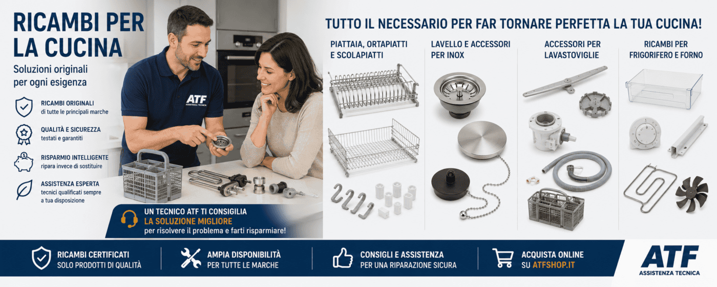 servizio di fornitura di ricambi cucina, cappa, piattaia, lavastoviglie, piano di cottura