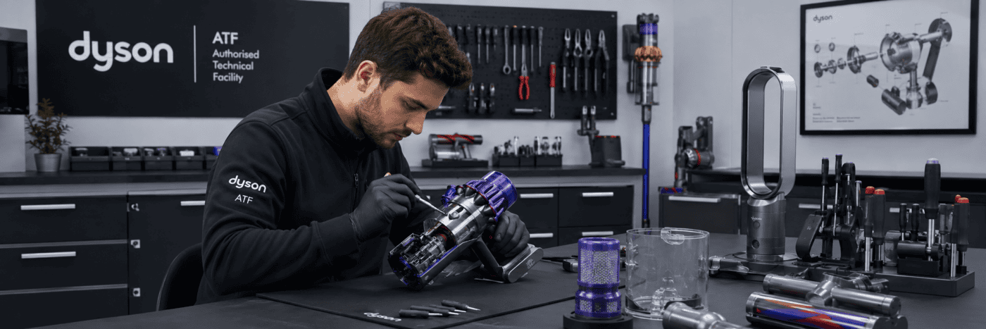 immagine di tecnico atf che ripara dyson